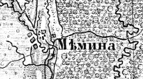 Деревня Мемино на карте 1915 г.