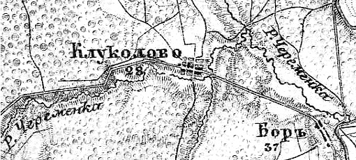 Деревня Бор на карте 1915 г.
