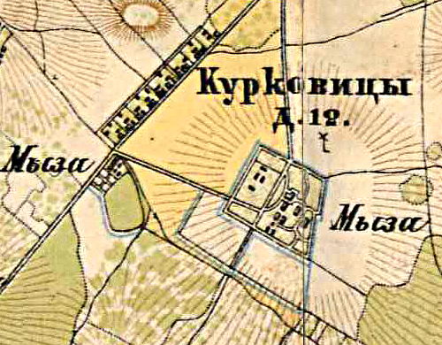 План деревни Курковицы. 1885 год