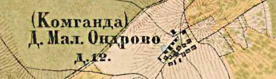 План деревни Малое Ондрово. 1885 год