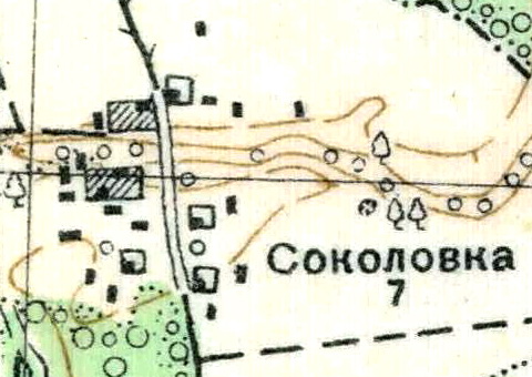 План деревни Соколовка. 1938 год