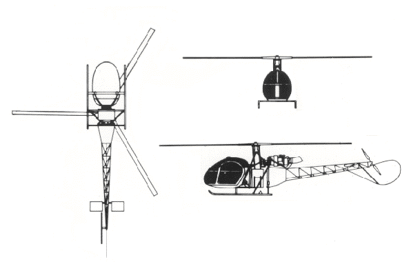 Файл:Aérospatiale Alouette II schema.png