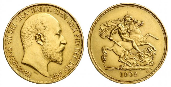 Файл:Matte proof 5 pound Edwards VII.jpg