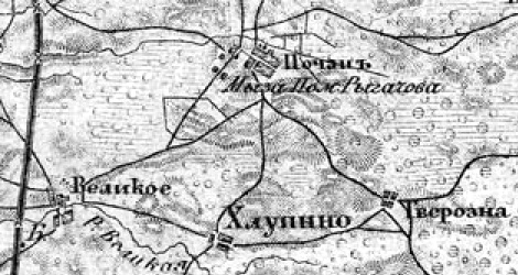 Деревня Великое Село на карте 1912 г.