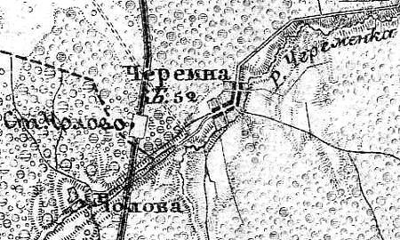 Земли посёлка Чолово на карте 1915 г.