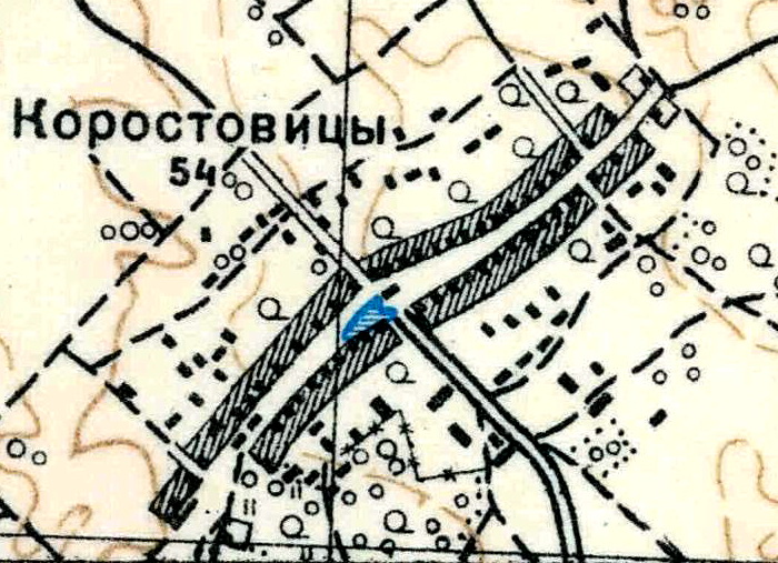 План деревни Коростовицы. 1938 год
