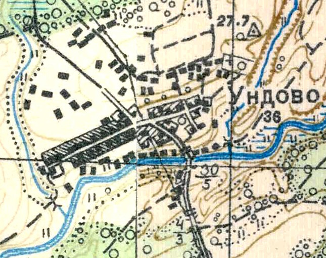 План деревни Ундово. 1938 год