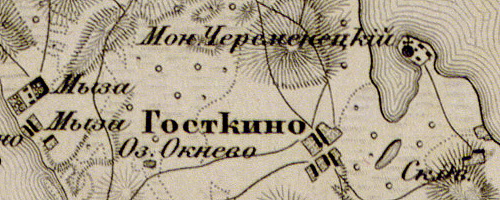 Деревня Госткино на карте 1863 г.