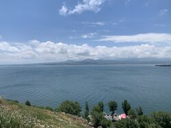 Вид на Севан из монастыря Севанаванк