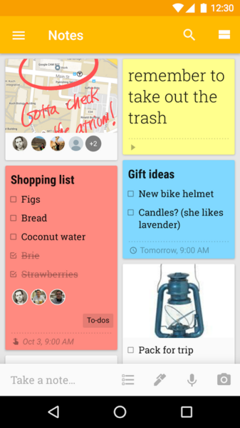 Файл:Google Keep Android.png
