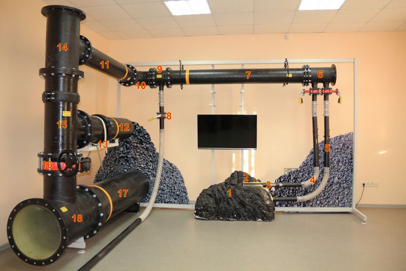 Файл:Model mine degassing system.jpg