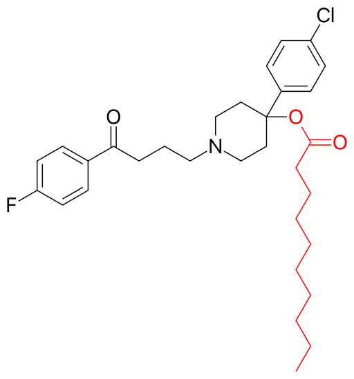 Файл:Haloperidol decanoate highlighting ester group.svg