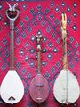 Черногорско-герцеговинские (по краям) и сербские (в середине) гусле