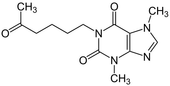 Файл:Pentoxifylline Structure V.1.svg