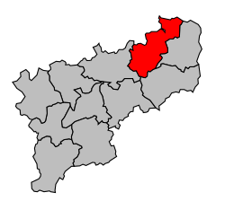 Кантон на карте департамента Шер