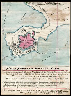 План форта Монро, составленный в 1862&nbsp;году Робертом Ноксом Сведеном