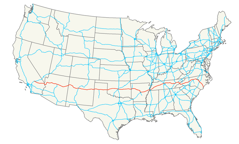 Файл:Interstate 40 map.png