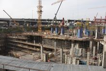 Строительство подземной части комплекса, 2012 год.