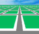 "Тестовое изображение, демонстрирующее режим работы №&nbsp;7 в SNES"