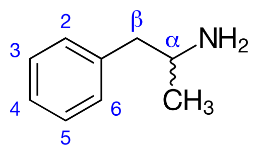 Файл:Amphetamine numbered.svg