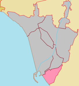 Микрорайон Солнечный на план-схеме Центрального района Сочи