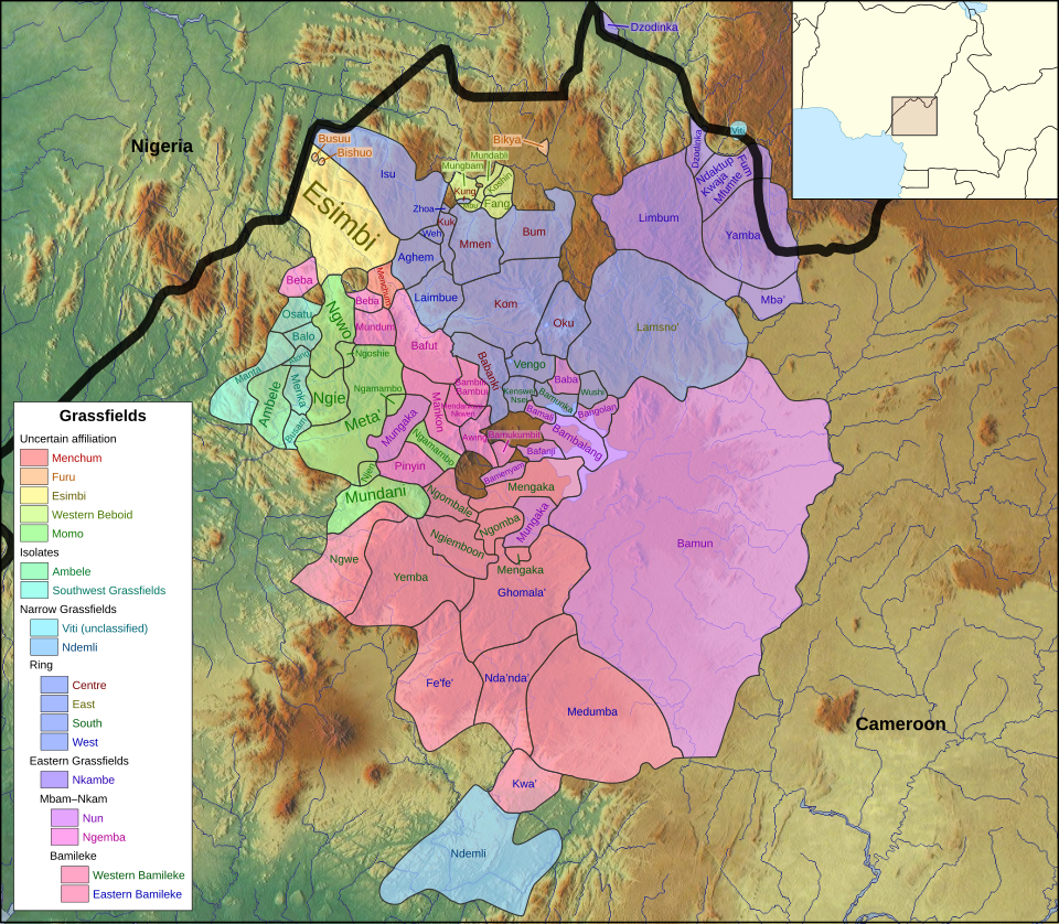 Файл:Map of the Grassfields languages.svg
