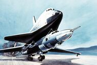 Транспортировка корабля «Буран» на самолёте М-4 «Бизон» (рисунок)