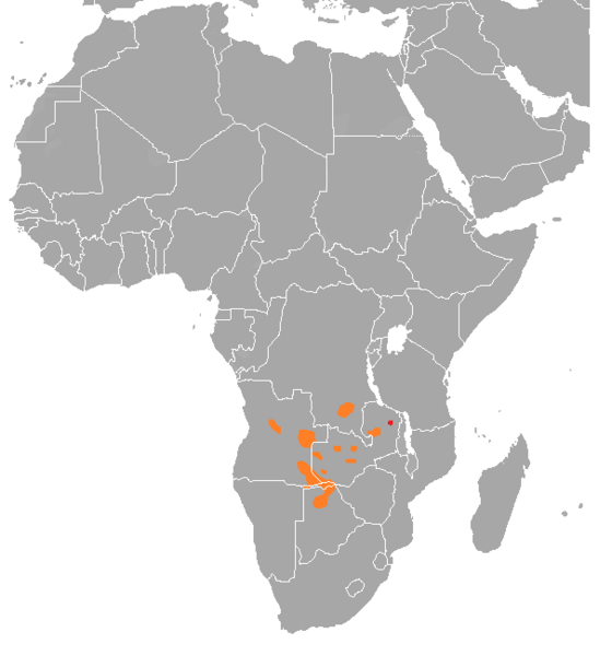 Файл:Kobus leche range map.png
