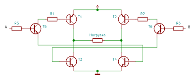 Файл:H-bridge using bipolar transistors.svg