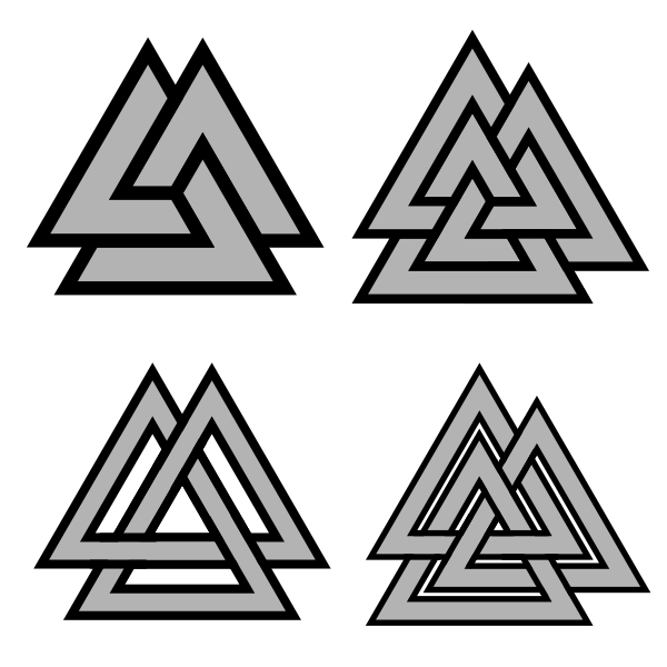 Файл:Valknut variations.svg