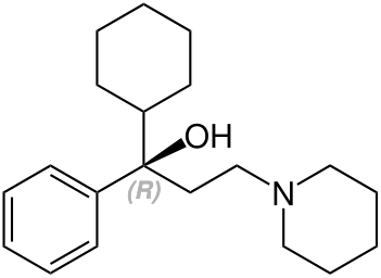 Файл:(R)-Trihexyphenidyl Structural Formula V1.svg