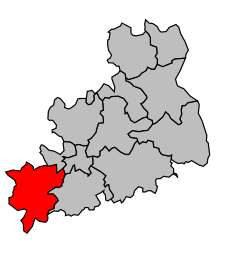 Кантон на карте департамента Шер