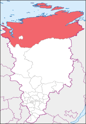 Таймырский Долгано-Ненецкий округ на карте