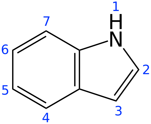 Файл:Indole 2D numbered.svg