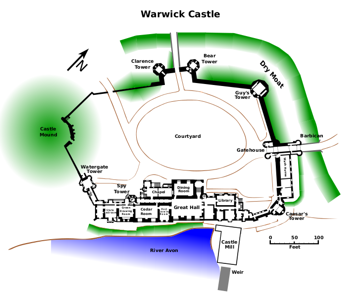 Файл:Warwick Castle Plan.svg