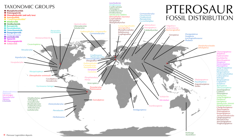 Файл:Pterosaur Fossil Distribution Map.png