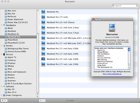 Скриншот программы MacTracker