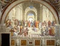 Рафаэль Санти. Афинская школа. 1510—1511. Фреска. Ватикан