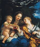 Мадонна с Младенцем и Святая Мартина. Ок. 1645 г. Холст, масло. Кимбельский художественный музей, Техас. США