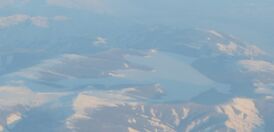 Аэрофотоснимок озера Сут-Холь с западной стороны 12 декабря 2012 года