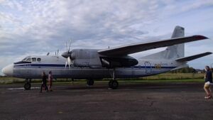 Данный экземпляр совершил певый полёт 26 июля 1968 года. Это был первый Ан-26, эксплуатируемый в Литовском УГА, в 1991 году перешёл авиакомпании «Литовские авиалинии», а в 1994 году - в ВВС Литвы. В последнем эксплуатировался до 1996 года, затем переехал в Каунасский Музей Авиации.