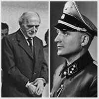 Барби после ареста (слева) и в форме офицера СС