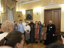 На встрече с православной молодёжью Красноярска в Архиерейском доме Красноярской митрополии (29 апреля 2022 года)
