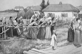 «Выпахивание» холеры во время эпидемии. Окрестности Екатеринославля, XIX век