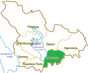 Вытегорский уезд на карте