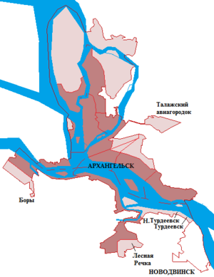 Город Архангельск на карте