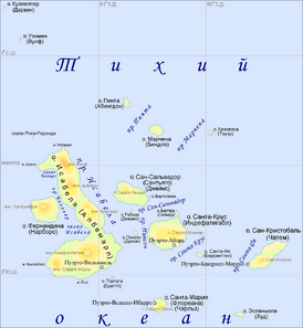 Карта островов Галапагос