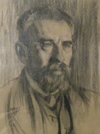 Портрет работы Д. Н. Кардовского, 1911 год; с момента создания находится в собственности семьи Фальков и Антоновых