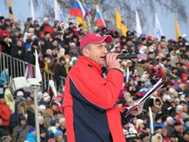 Андрей Кондрашов комментирует этап кубка мира по лыжным гонкам в Дёмине (2007)