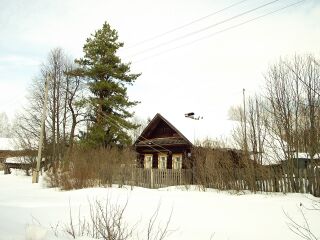 Деревенский дом в деревне Лапугинская.